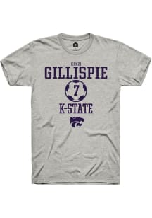 Kenzi Gillispie  K-State Wildcats Ash Rally NIL Sport Icon Short Sleeve T Shirt