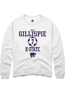 Kenzi Gillispie Rally Mens White K-State Wildcats NIL Sport Icon Crew Sweatshirt