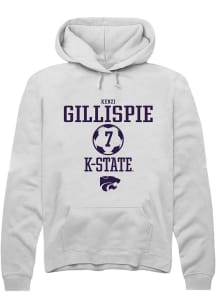 Kenzi Gillispie Rally Mens White K-State Wildcats NIL Sport Icon Hooded Sweatshirt