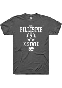 Kenzi Gillispie  K-State Wildcats Dark Grey Rally NIL Sport Icon Short Sleeve T Shirt