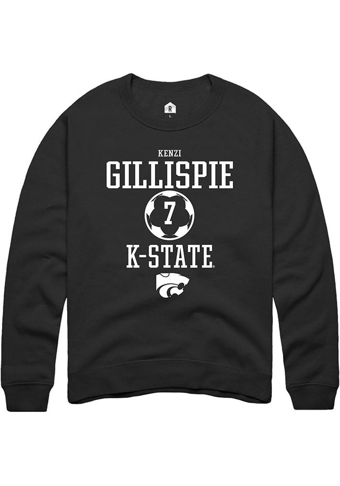 Kenzi Gillispie Rally K-State Wildcats Mens Black NIL Sport Icon Long Sleeve Crew Sweatshirt