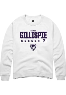 Kenzi Gillispie Rally Mens White K-State Wildcats NIL Stacked Box Crew Sweatshirt