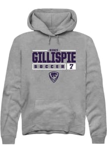 Kenzi Gillispie Rally Mens Graphite K-State Wildcats NIL Stacked Box Hooded Sweatshirt