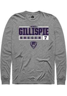 Kenzi Gillispie  K-State Wildcats Graphite Rally NIL Stacked Box Long Sleeve T Shirt