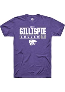 Kenzi Gillispie  K-State Wildcats Purple Rally NIL Stacked Box Short Sleeve T Shirt