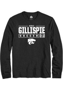 Kenzi Gillispie  K-State Wildcats Black Rally NIL Stacked Box Long Sleeve T Shirt