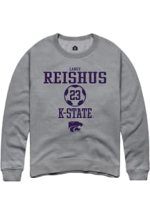 Laney Reishus Rally Mens Graphite K-State Wildcats NIL Sport Icon Crew Sweatshirt