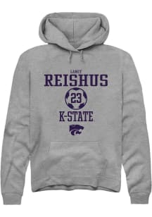 Laney Reishus Rally Mens Graphite K-State Wildcats NIL Sport Icon Hooded Sweatshirt