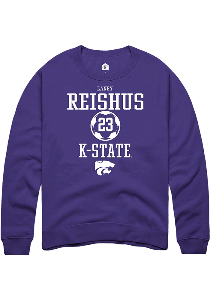 Laney Reishus Rally K-State Wildcats Mens Purple NIL Sport Icon Long Sleeve Crew Sweatshirt