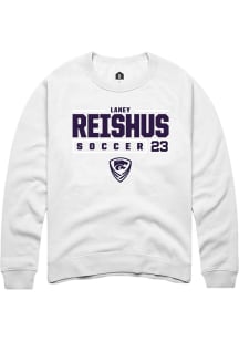 Laney Reishus Rally Mens White K-State Wildcats NIL Stacked Box Crew Sweatshirt