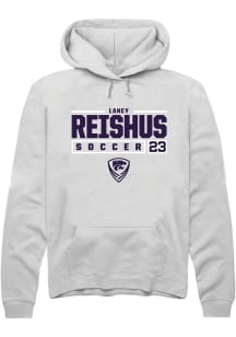 Laney Reishus Rally Mens White K-State Wildcats NIL Stacked Box Hooded Sweatshirt