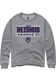 Laney Reishus Rally Mens Graphite K-State Wildcats NIL Stacked Box Crew Sweatshirt