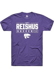 Laney Reishus Purple K-State Wildcats NIL Stacked Box Short Sleeve T Shirt