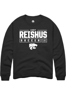 Laney Reishus Rally Mens Black K-State Wildcats NIL Stacked Box Crew Sweatshirt