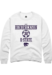 Lily Hendrickson Rally Mens White K-State Wildcats NIL Sport Icon Crew Sweatshirt