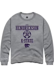 Lily Hendrickson Rally Mens Graphite K-State Wildcats NIL Sport Icon Crew Sweatshirt