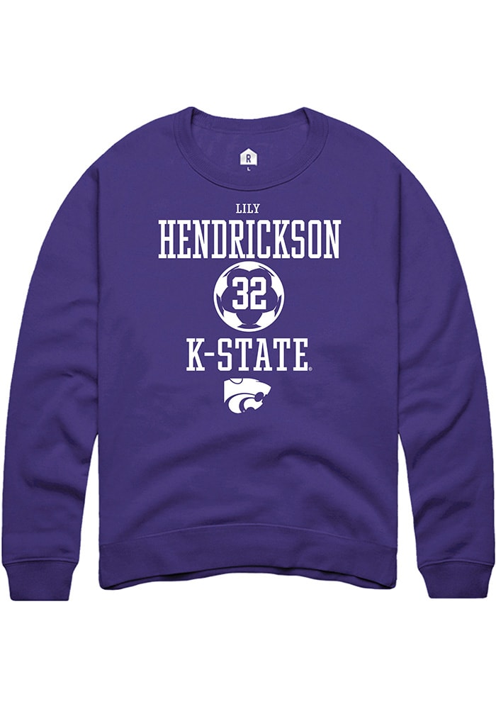 Lily Hendrickson Rally K-State Wildcats Mens Purple NIL Sport Icon Long Sleeve Crew Sweatshirt