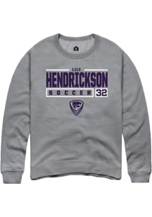 Lily Hendrickson Rally Mens Graphite K-State Wildcats NIL Stacked Box Crew Sweatshirt