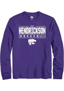 Lily Hendrickson Rally Mens Purple K-State Wildcats NIL Stacked Box Tee