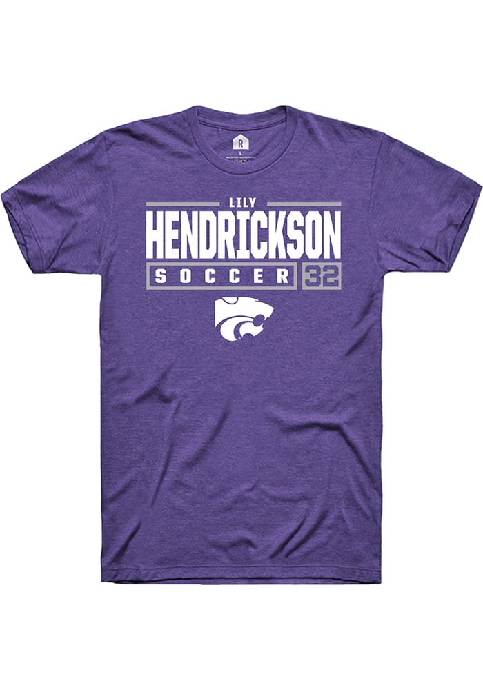 Lily Hendrickson K-State Wildcats Purple Rally NIL Stacked Box Short Sleeve T Shirt