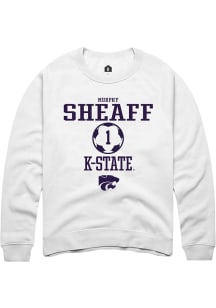 Murphy Sheaff Rally Mens White K-State Wildcats NIL Sport Icon Crew Sweatshirt