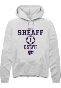 Murphy Sheaff Rally Mens White K-State Wildcats NIL Sport Icon Hooded Sweatshirt