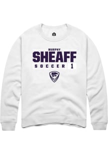 Murphy Sheaff Rally Mens White K-State Wildcats NIL Stacked Box Crew Sweatshirt