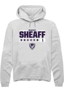 Murphy Sheaff Rally Mens White K-State Wildcats NIL Stacked Box Hooded Sweatshirt