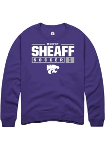 Murphy Sheaff Rally Mens Purple K-State Wildcats NIL Stacked Box Crew Sweatshirt