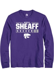 Murphy Sheaff Rally Mens Purple K-State Wildcats NIL Stacked Box Tee