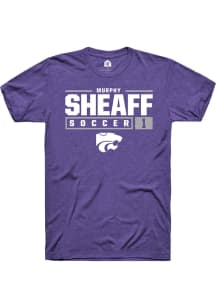 Murphy Sheaff Purple K-State Wildcats NIL Stacked Box Short Sleeve T Shirt