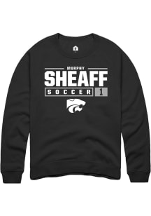 Murphy Sheaff Rally Mens Black K-State Wildcats NIL Stacked Box Crew Sweatshirt