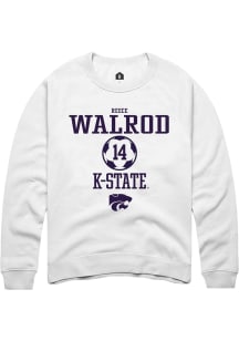 Reece Walrod Rally Mens White K-State Wildcats NIL Sport Icon Crew Sweatshirt