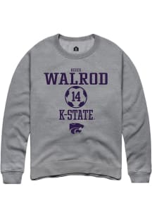 Reece Walrod Rally Mens Graphite K-State Wildcats NIL Sport Icon Crew Sweatshirt