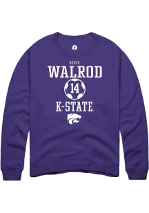 Reece Walrod Rally Mens Purple K-State Wildcats NIL Sport Icon Crew Sweatshirt