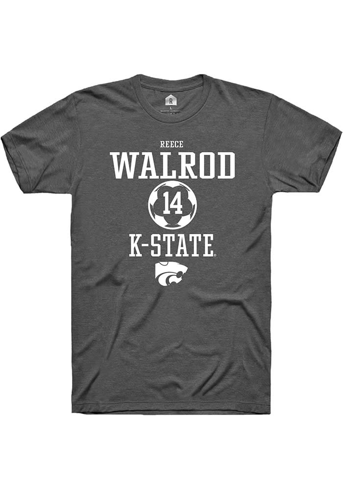Reece Walrod K-State Wildcats Grey Rally NIL Sport Icon Short Sleeve T Shirt