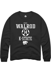 Reece Walrod Rally Mens Black K-State Wildcats NIL Sport Icon Crew Sweatshirt