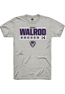 Reece Walrod Ash K-State Wildcats NIL Stacked Box Short Sleeve T Shirt