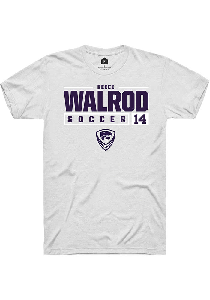 Reece Walrod K-State Wildcats White Rally NIL Stacked Box Short Sleeve T Shirt