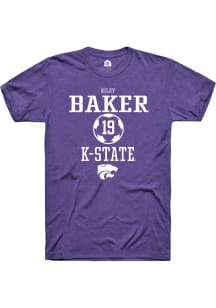 Riley Baker Purple K-State Wildcats NIL Sport Icon Short Sleeve T Shirt