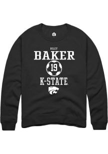 Riley Baker Rally Mens Black K-State Wildcats NIL Sport Icon Crew Sweatshirt