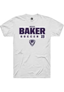 Riley Baker White K-State Wildcats NIL Stacked Box Short Sleeve T Shirt