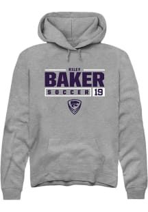 Riley Baker Rally Mens Graphite K-State Wildcats NIL Stacked Box Hooded Sweatshirt