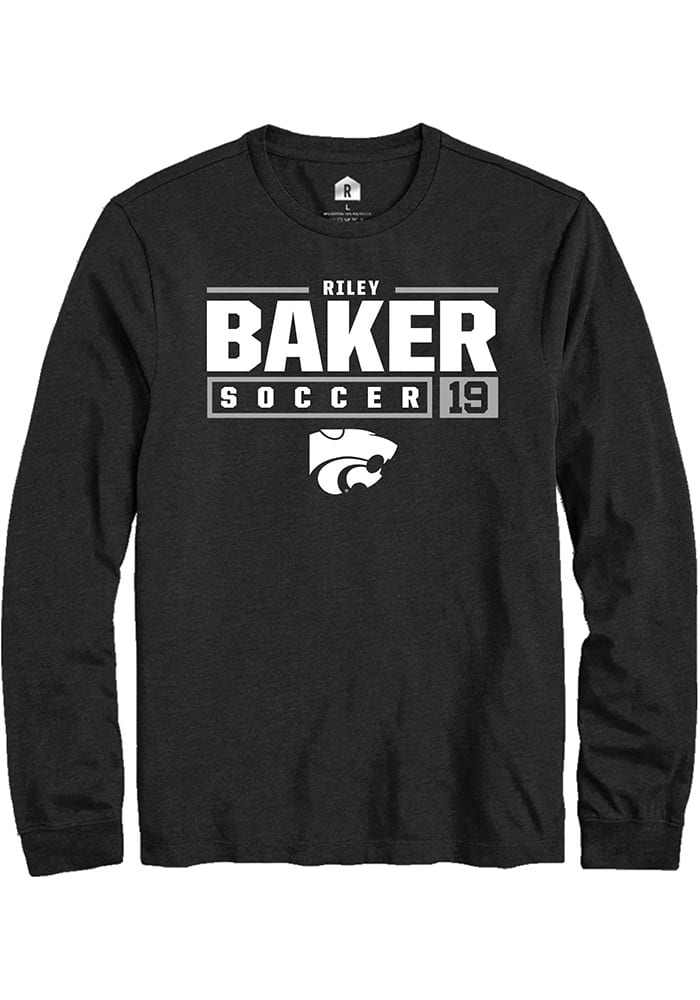 Riley Baker K-State Wildcats Black Rally NIL Stacked Box Long Sleeve T Shirt