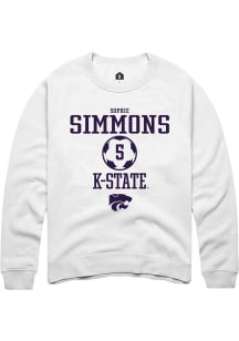 Sophie Simmons Rally Mens White K-State Wildcats NIL Sport Icon Crew Sweatshirt