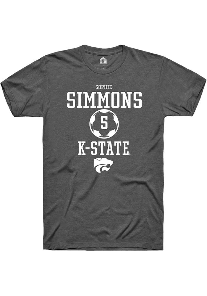 Sophie Simmons K-State Wildcats Grey Rally NIL Sport Icon Short Sleeve T Shirt