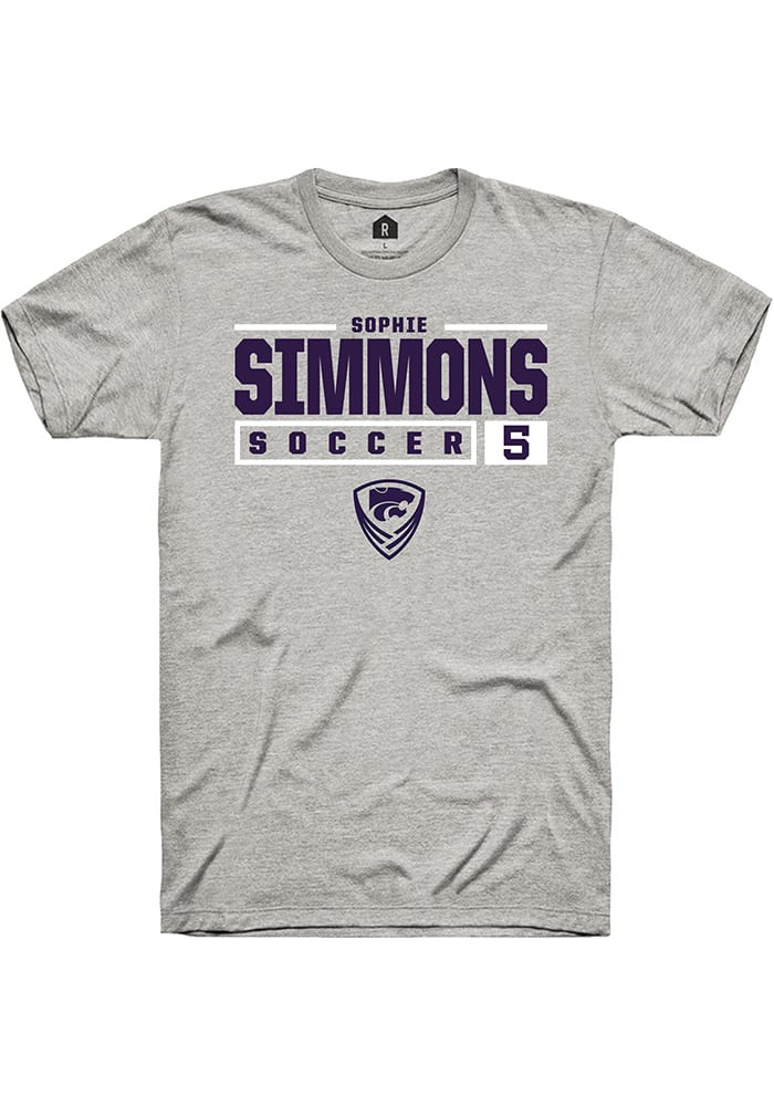 Sophie Simmons K-State Wildcats Grey Rally NIL Stacked Box Short Sleeve T Shirt