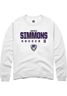 Sophie Simmons Rally Mens White K-State Wildcats NIL Stacked Box Crew Sweatshirt