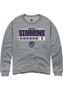 Sophie Simmons Rally Mens Graphite K-State Wildcats NIL Stacked Box Crew Sweatshirt