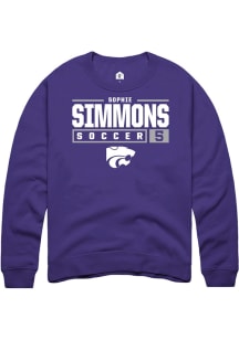 Sophie Simmons Rally Mens Purple K-State Wildcats NIL Stacked Box Crew Sweatshirt